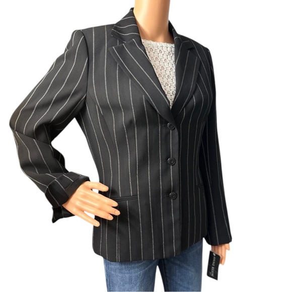 Anne Klein Suit | Women’s Black Pinstripe Blazer ~ Size 8 ~ NWT - Picture 7 of 12
